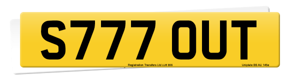 Registration number S777 OUT